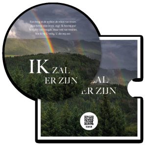 Ronde fotokaart - Opwekking 770 Ik zal er zijn + QR code