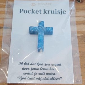 Pocketkruisje blauw