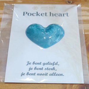 Pocket heart groenblauw