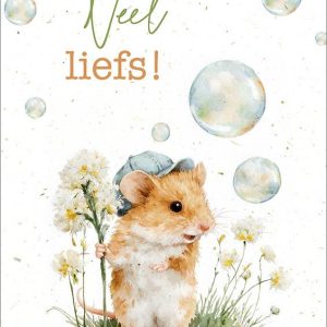 Dubbele kaart - Veel liefs! Hamster