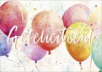 Dubbele kaart - Gefeliciteerd ballonnen
