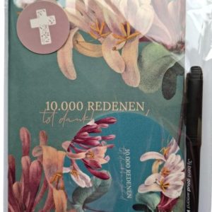 Dankschrift, pen, onderzetter, 10000 redenen