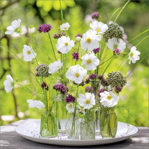Vierkante kaart met bloemen