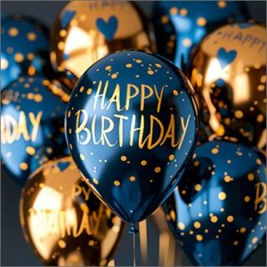 Dubbele kaart - Happy Birthday ballonnen