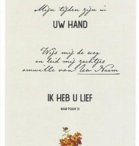 A5 kaart Mijn tijden zijn in Uw hand
